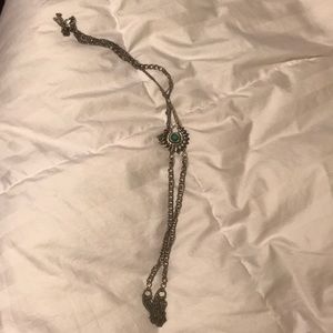 Free people silver and turquoise bolo tie